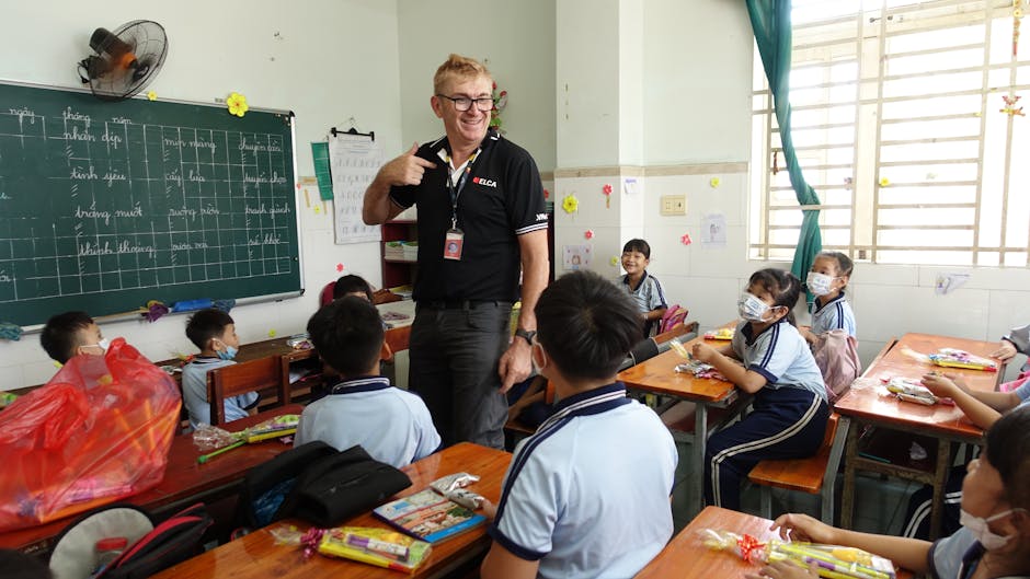 Students learning English